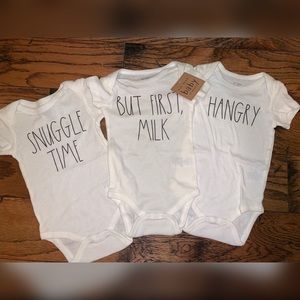 Rae Dunn baby onesie set. 6/9 months